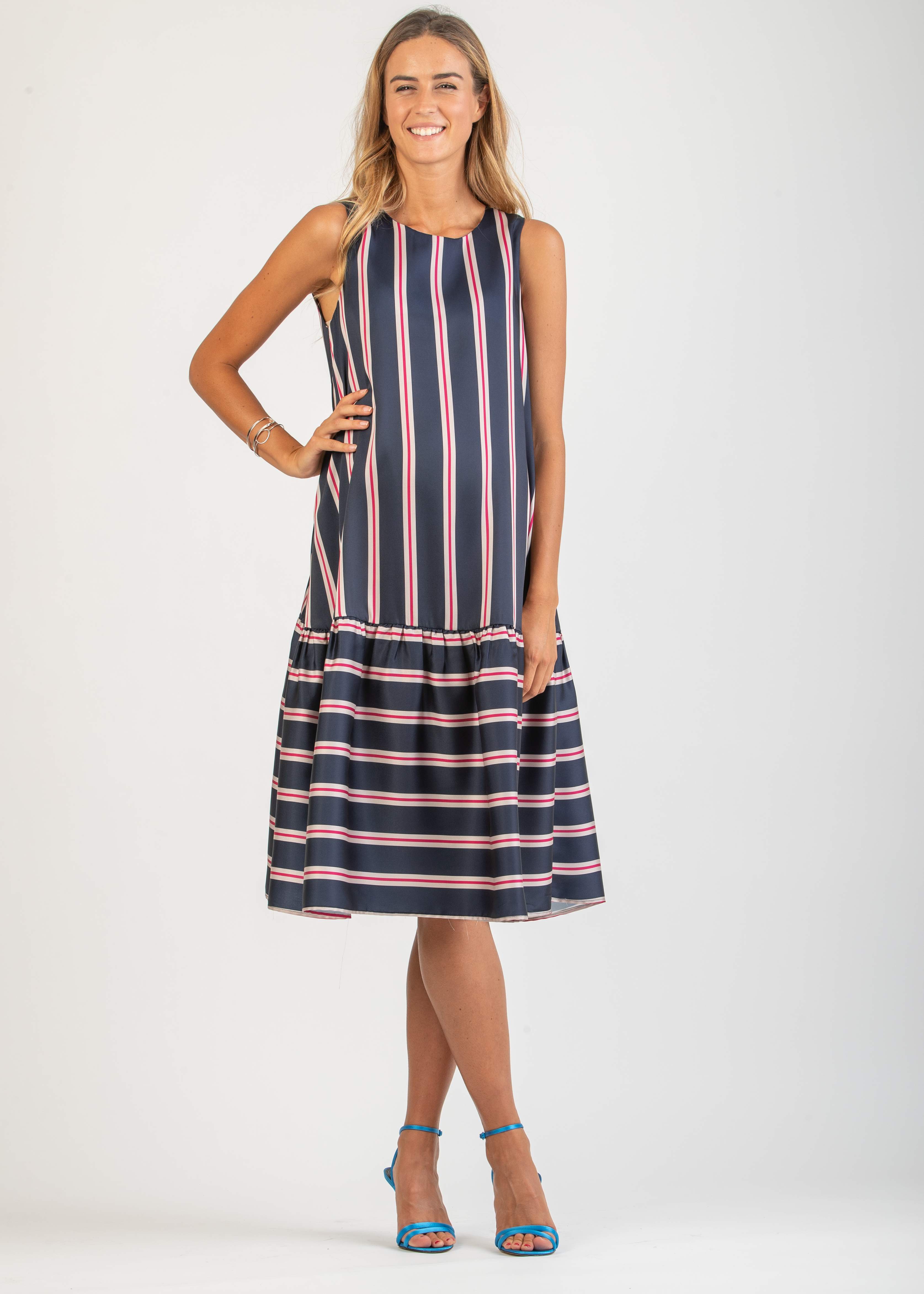 Dresses Midi Maternity Dress With Stripes Attesa Maternity