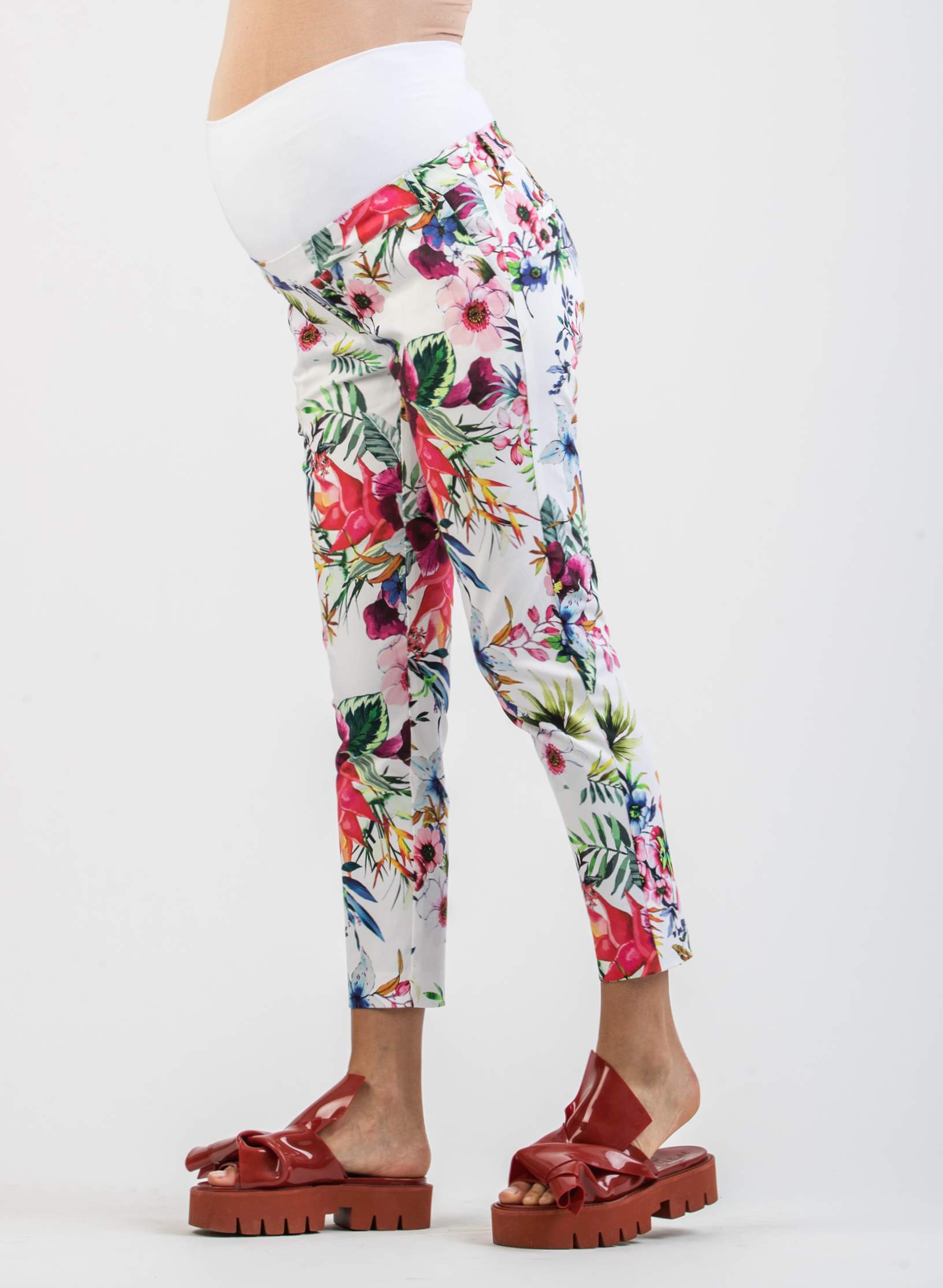 Saldi \u0026 Offerte - Pantalone Premaman Fantasia con Fiori Multicolor | Attesa  Maternity