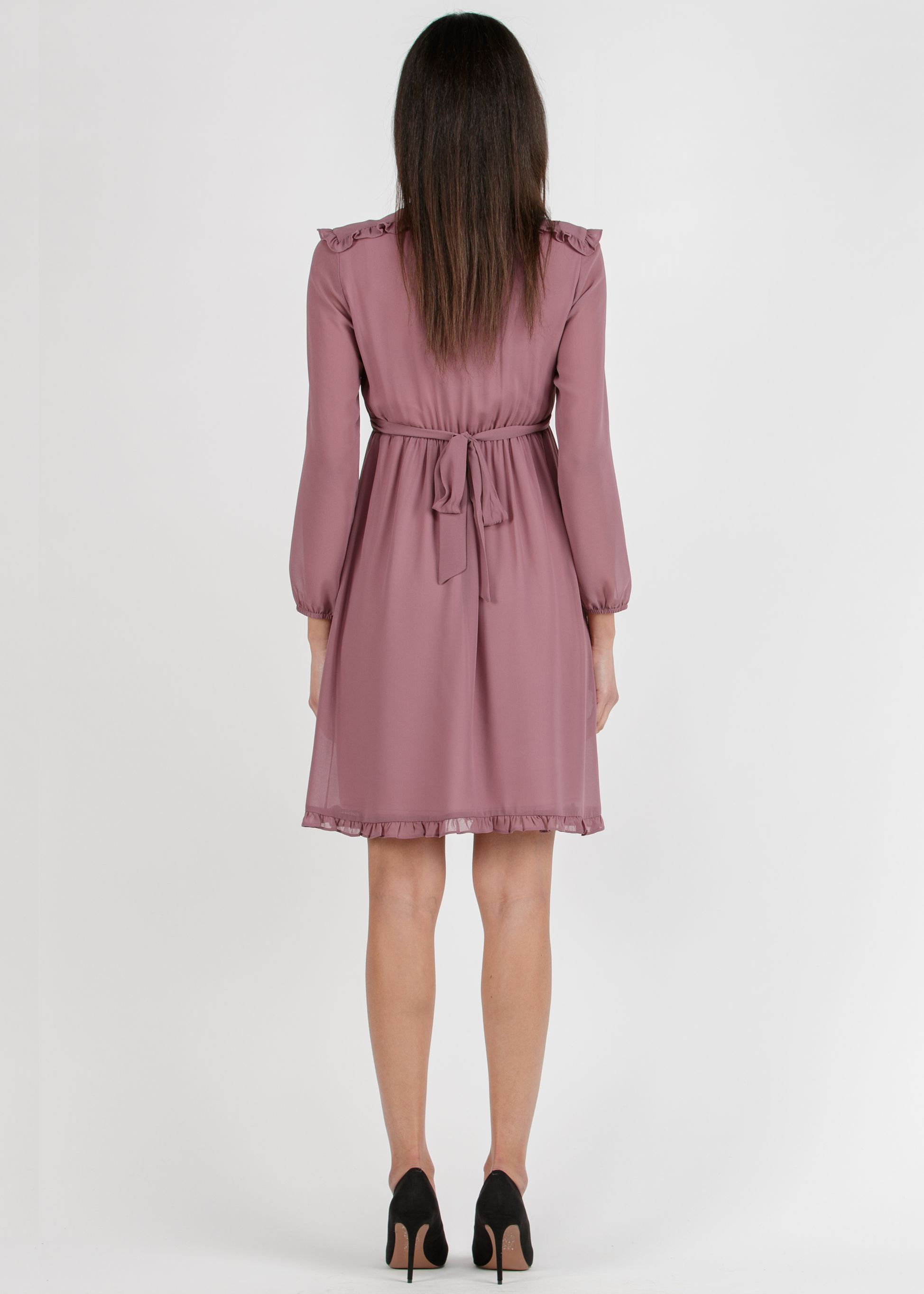Vestito Allattamento Manica Lunga Con Tasche - Comodo Per Gravidanza E Maternità, Inverno, Tinta Unita, Casual