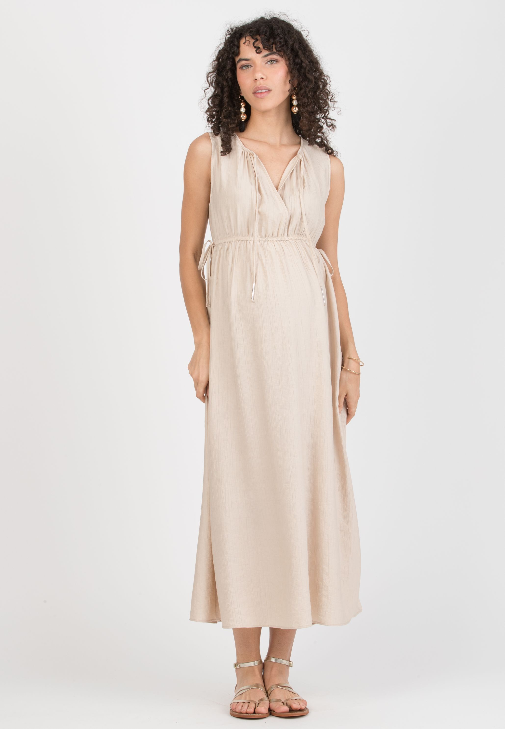 Attesa Maternity DEVA – Viscose Creponne Maternity & Nursing Dress with Crossover Neckline