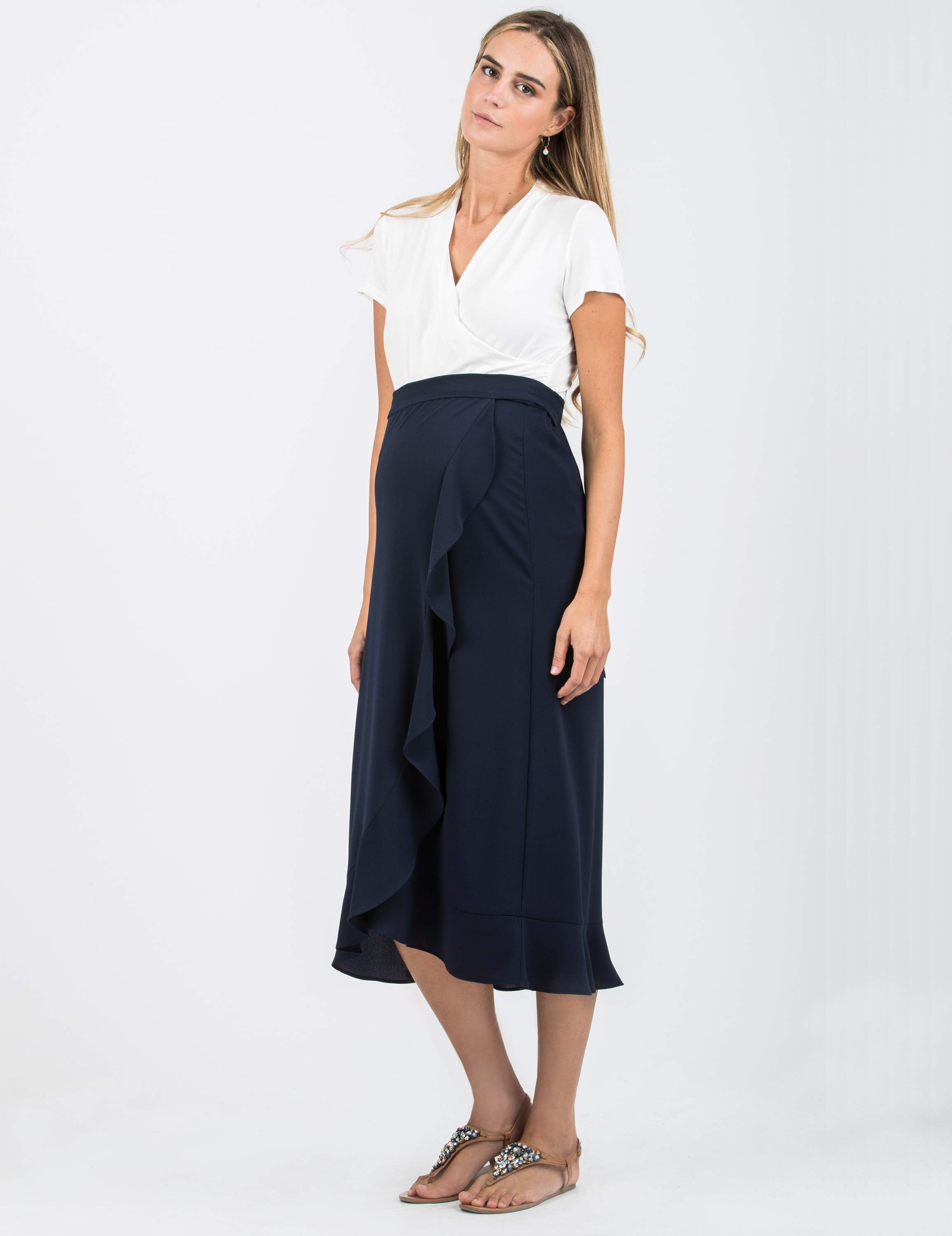 Saldi \u0026 Offerte - Gonna Premaman a Portafoglio in Crêpe | Attesa Maternity