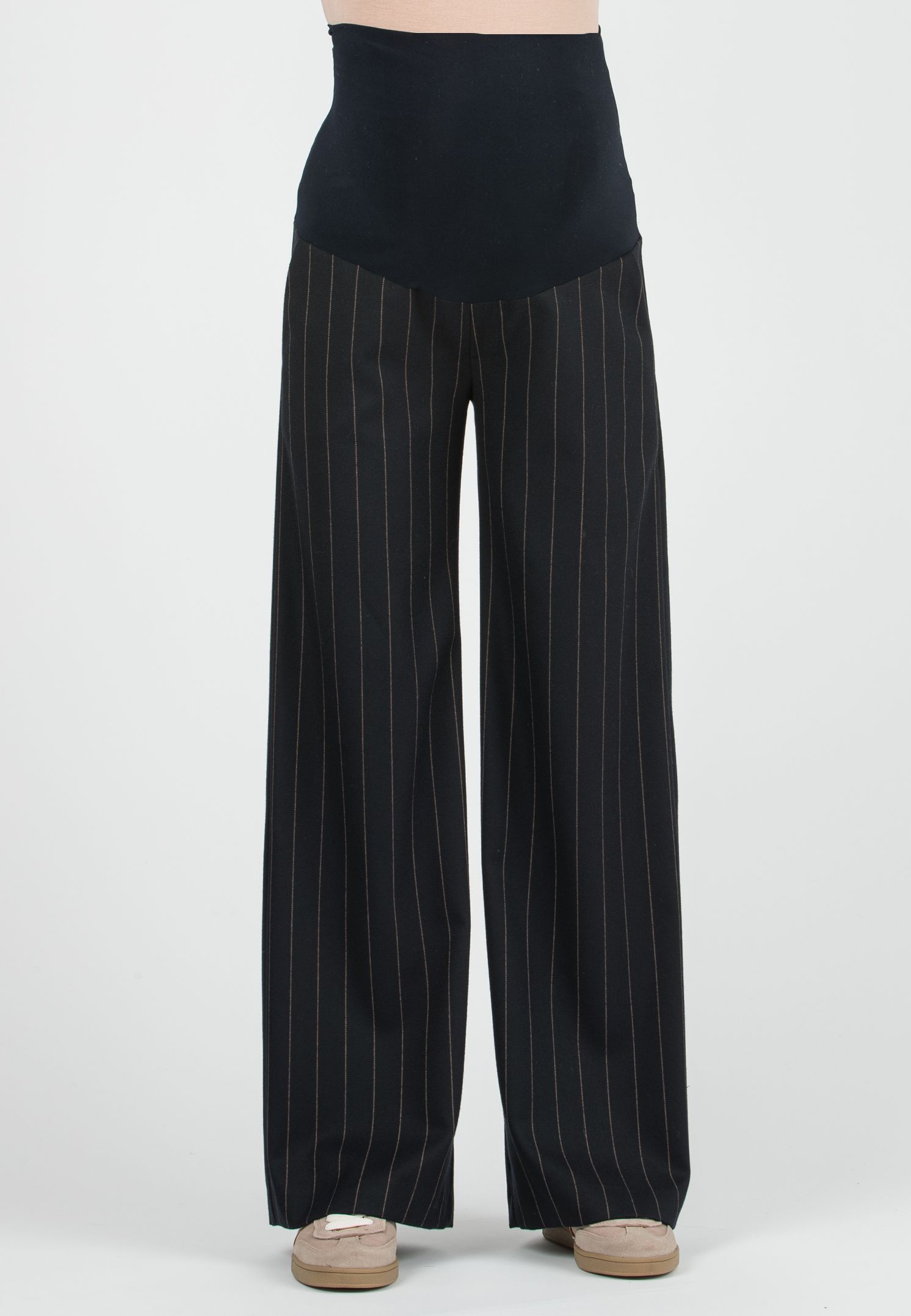 Attesa Maternity WINONA G - Pinstripe Maternity Wide-Leg Trousers