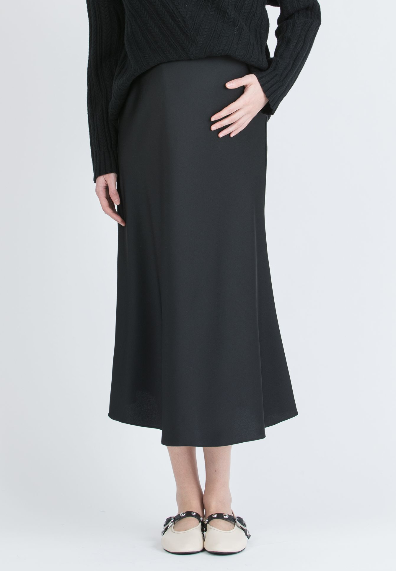 Attesa Maternity PIA - Flared Satin Maternity Skirt