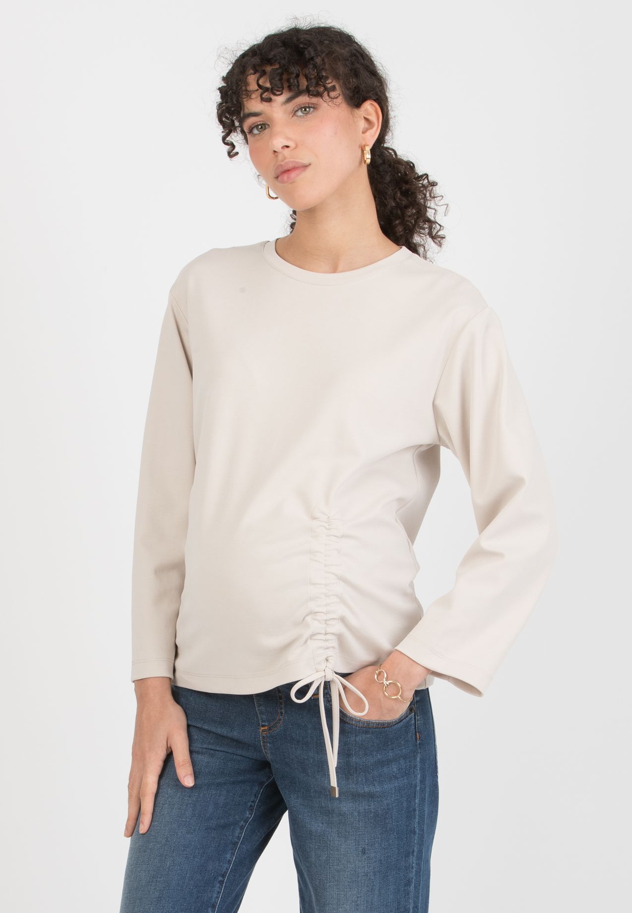 Attesa Maternity REMY - Modal Maternity Sweatshirt with Ruching