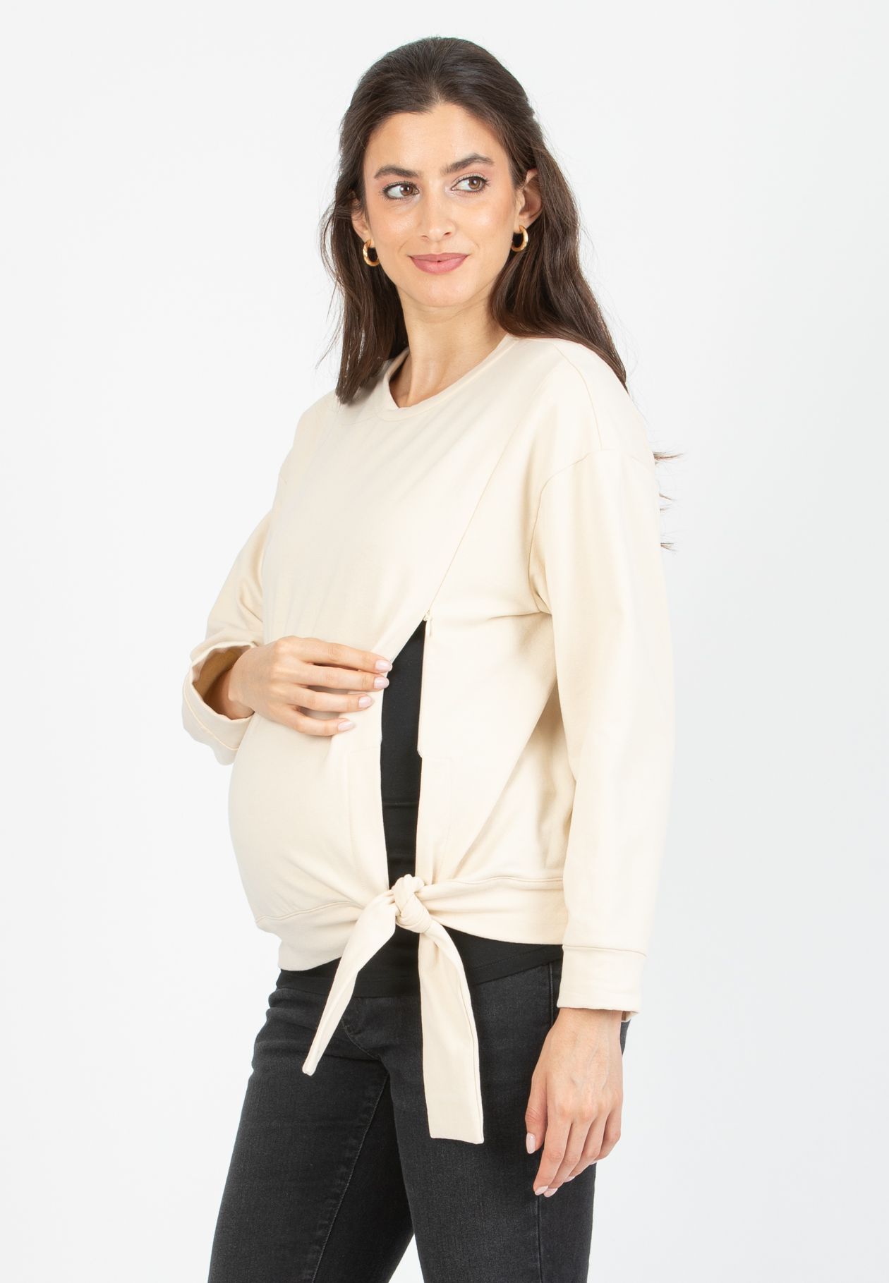 Attesa Maternity SUSI - Maternity & Nursing Sweatshirt with Invisible Zips