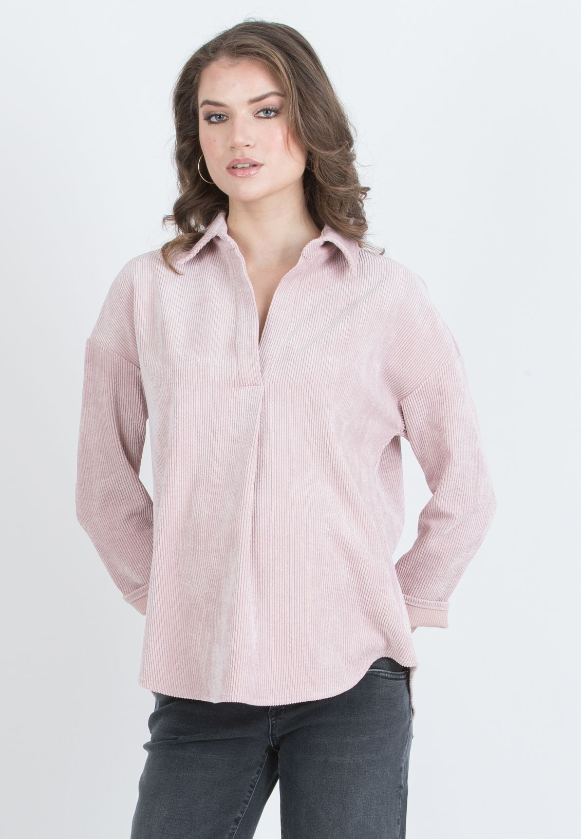 Attesa Maternity OLIVIA V - Maternity Oversized Shirt in Wide Corduroy