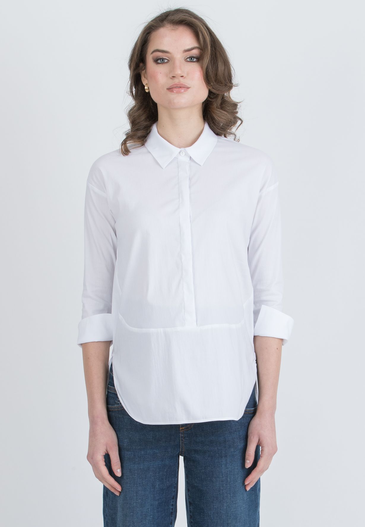 Attesa Maternity BEATRICE - Maternity & Nursing Shirt with Rounded Hems